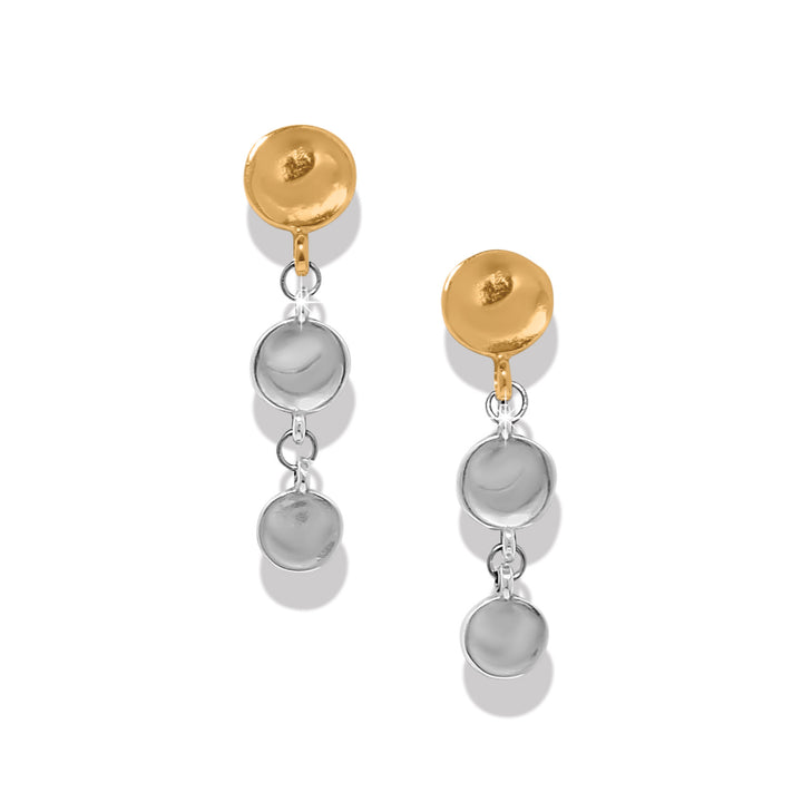 Cascade Drops Trio Post Drop Earrings - Silver-Gold