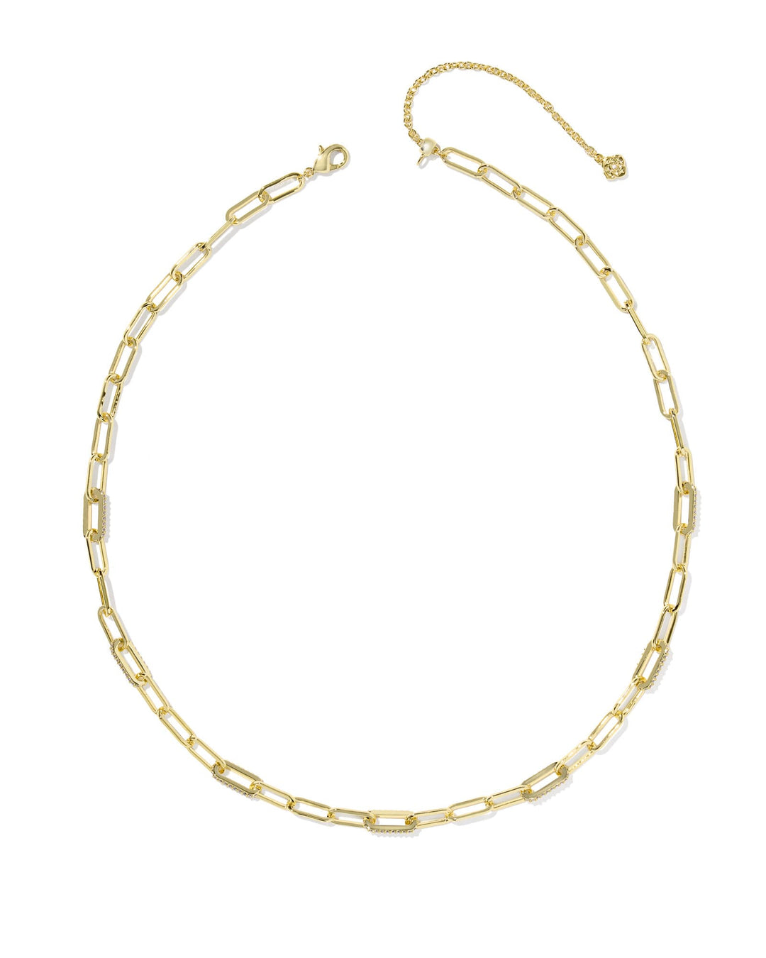 KENDRA SCOTT BELLA CHAIN NECKLACE - GOLD/WHITE CRYSTALS