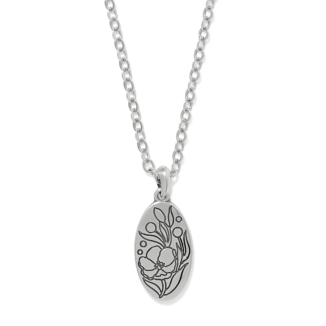 La Tulipe Flower Short Necklace - Silver-Multi