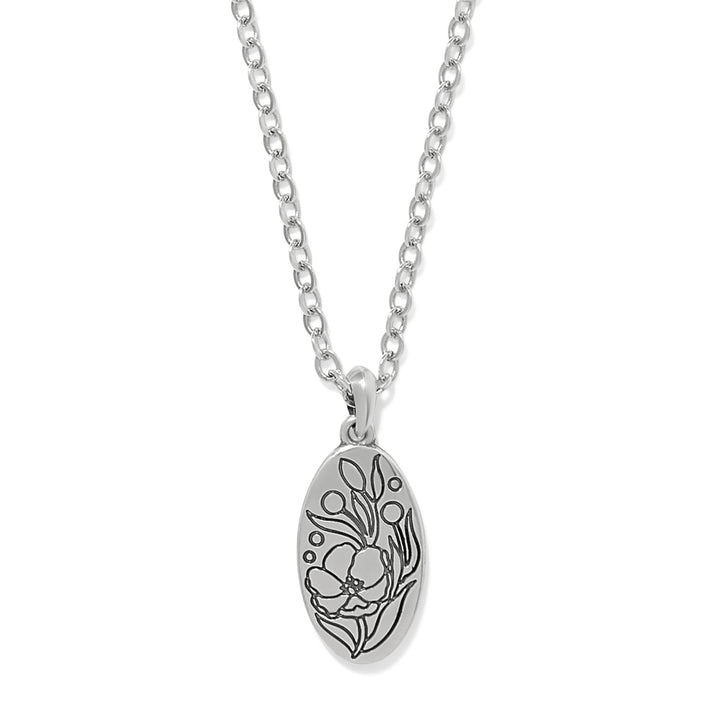 La Tulipe Flower Short Necklace - Silver-Multi