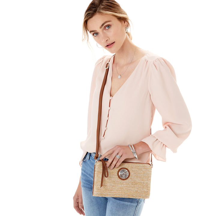 CONTEMPO STRAW POUCH - NATURAL-LUGGAGE