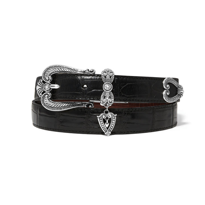 1" HEARTS REVERSIBLE BELT - BLACK/CHOCOLATE