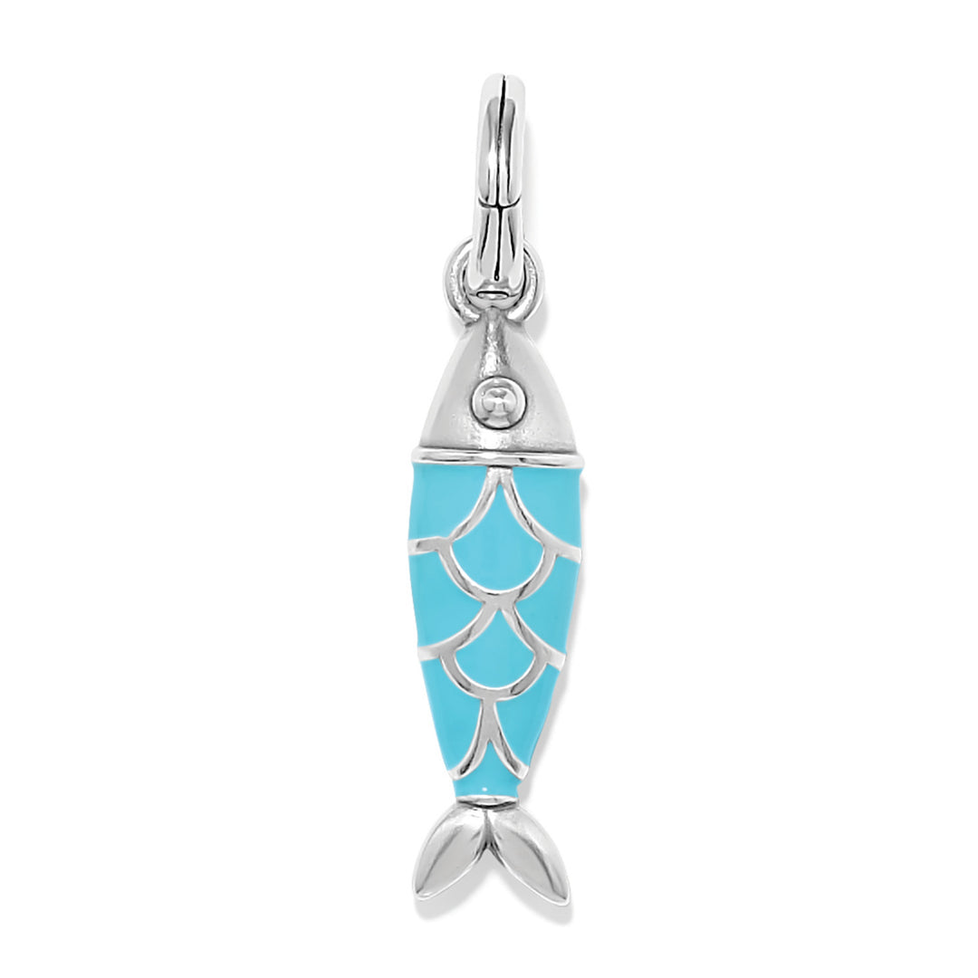 Sun and Sea Fish Charm - Silver-Blue