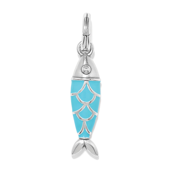 Sun and Sea Fish Charm - Silver-Blue