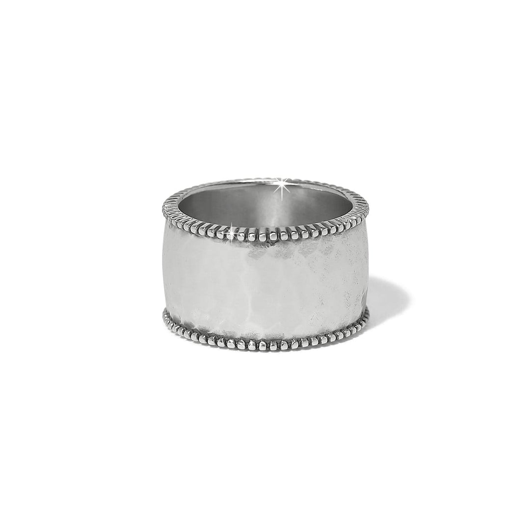 Pretty Tough Gem Wide Band Ring - Silver-Black - Size 8