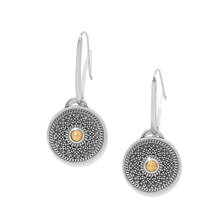 Ferrara Segreta Medallion French Wire Earrings - Silver-Gold
