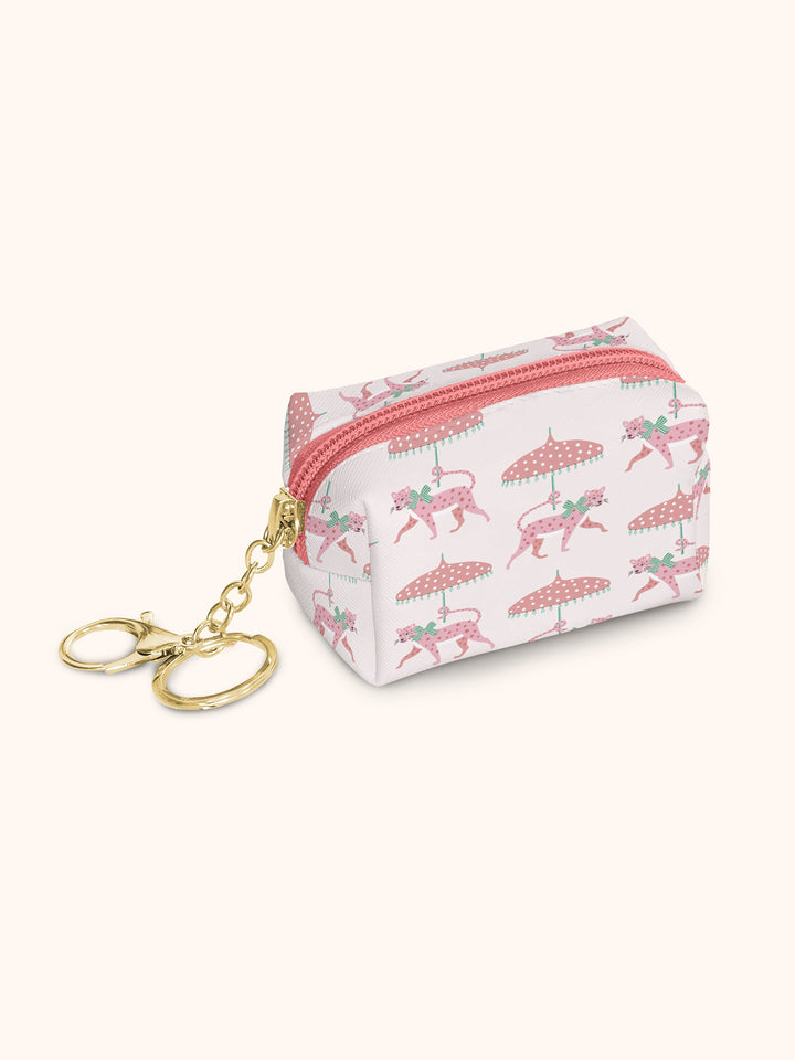 KEY CHAIN POUCH - LEOPARD ON PARADE