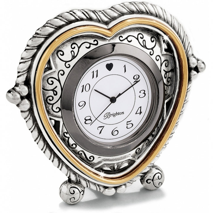 HEARTBEAT IN TIME  CLOCK - SILVER-BRASS