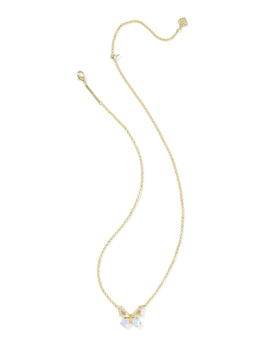 KENDRA SCOTT BIANCA BUTTERFLY SHORT PENDANT NECKLACE - GOLD IRIDESCENT WHITE MIX