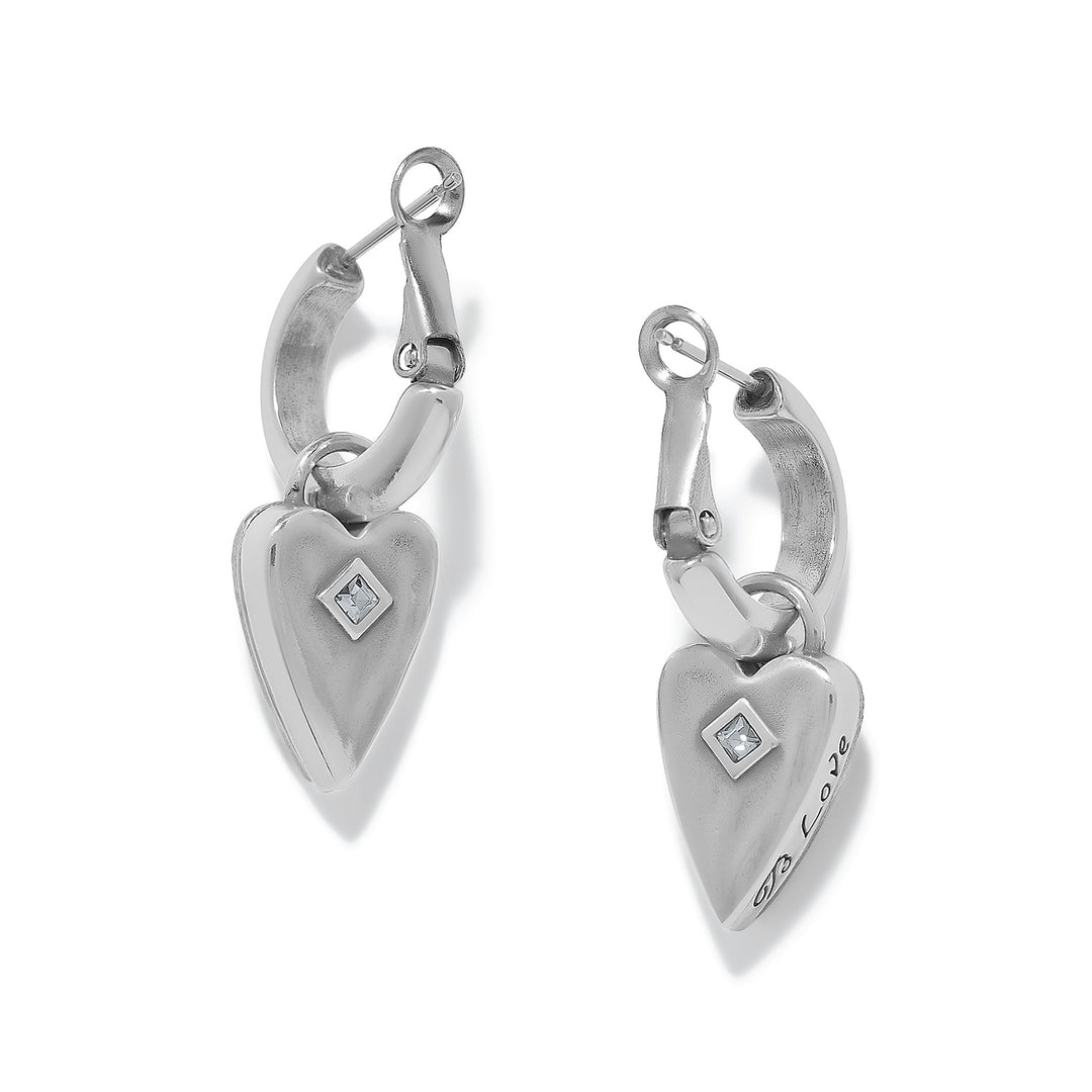 Love Messages B Love Reversible Hoop Earrings - Silver-Blue