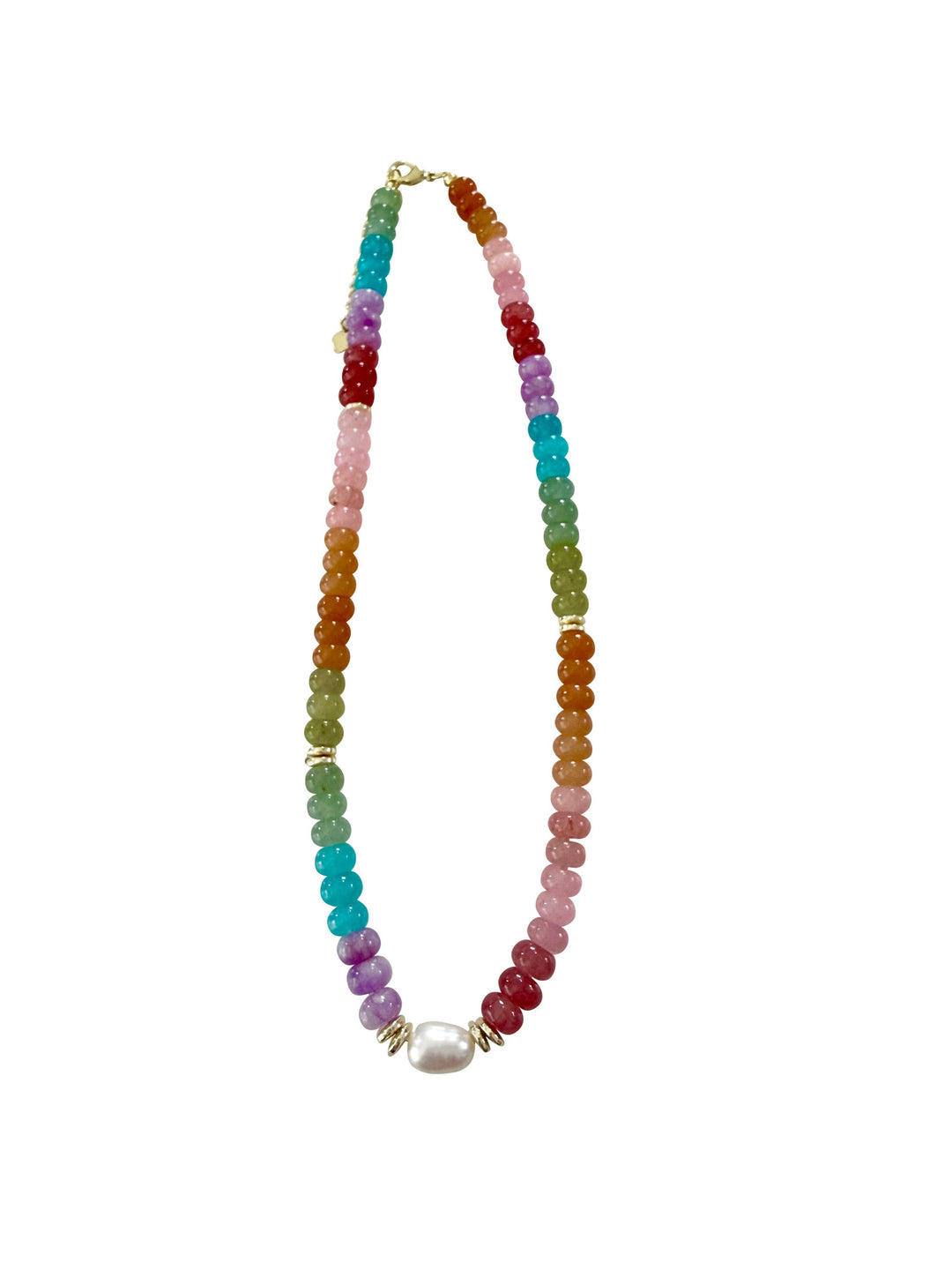 KARLA BEADED PEARL NECKLACE - RAINBOW