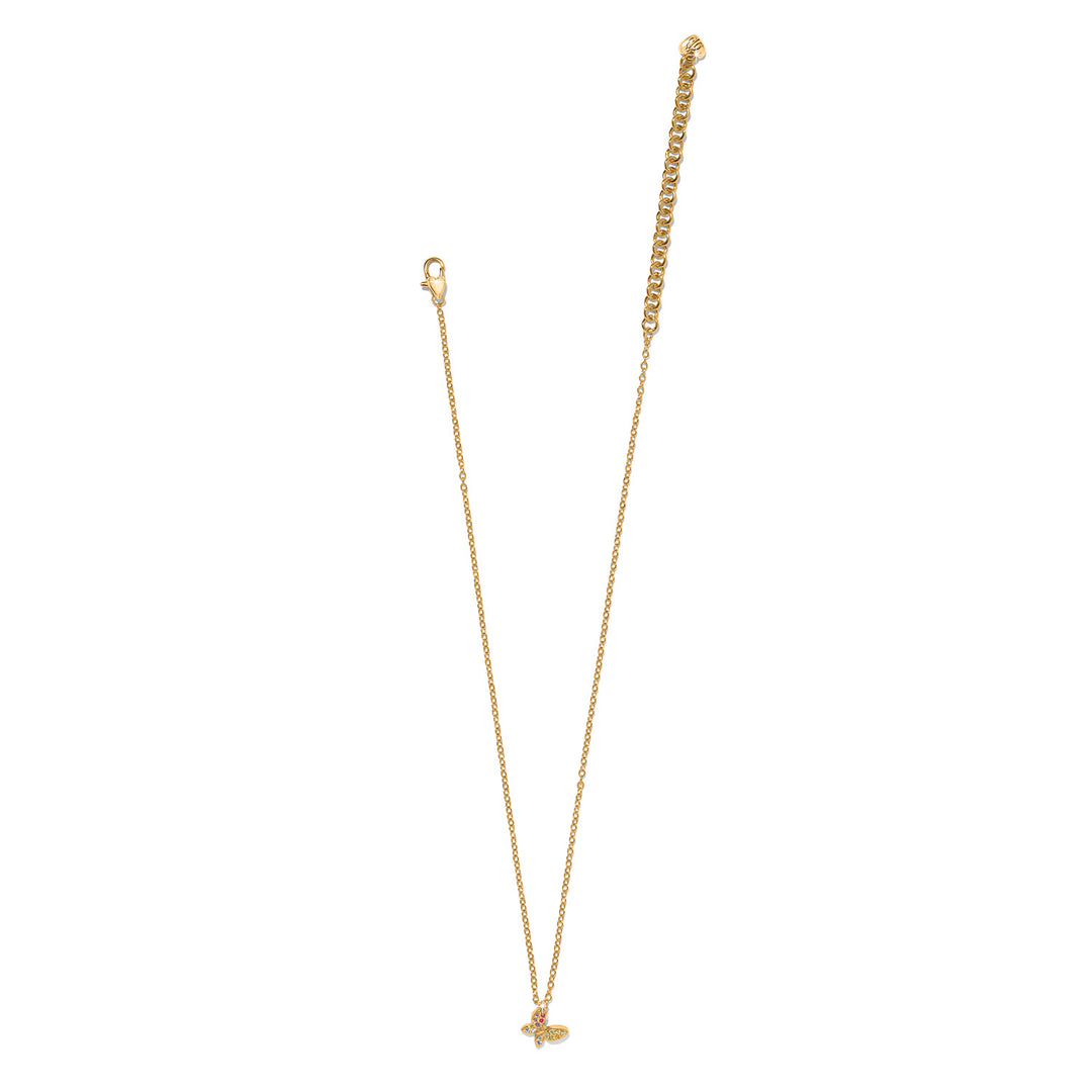 Enchanting Gem Butterfly Necklace - Gold