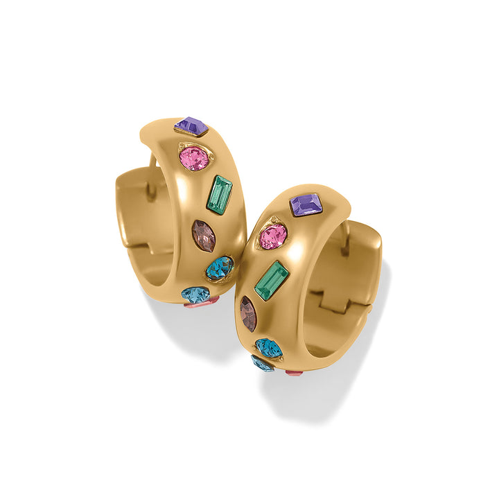 Love Messages B Radiant Bright Hoop Earrings - Gold-Multi