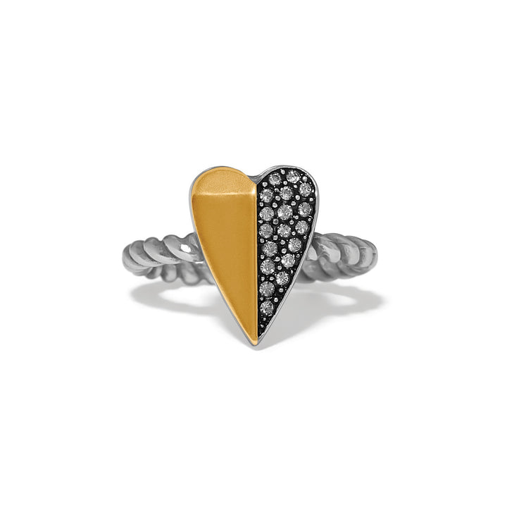 Love Messages Higher Love Ring - Silver-Gold - Size 7