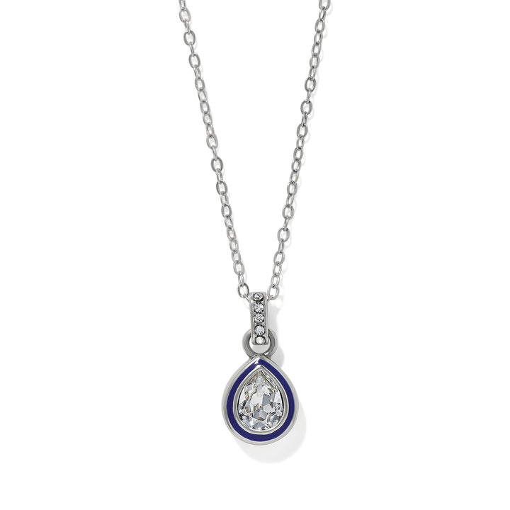 Halo Gemma Petite Teardrop Necklace - Silver-Blue