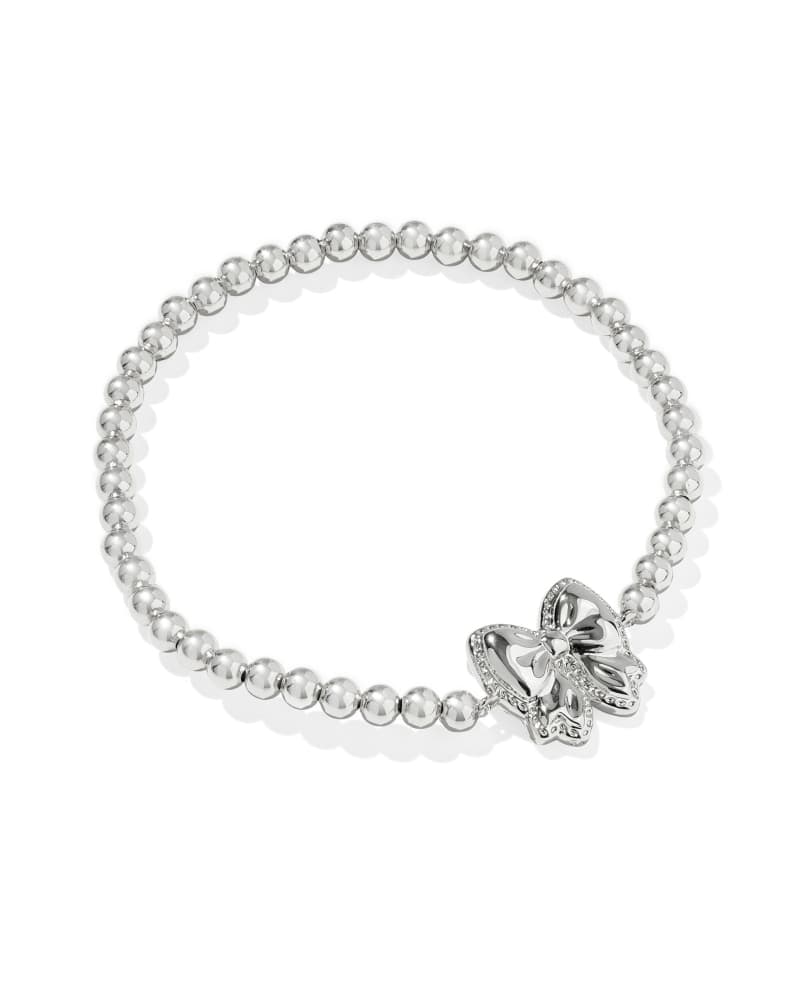 KENDRA SCOTT HALEY BOW STRETCH BRACELET - SILVER IVORY MOP