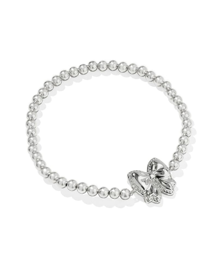 KENDRA SCOTT HALEY BOW STRETCH BRACELET - SILVER IVORY MOP