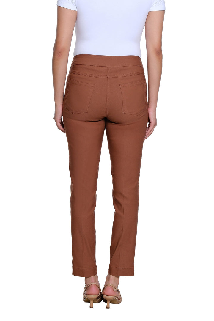 PULL ON ANKLE DRESS PANT W/ POCKETS - COCOA