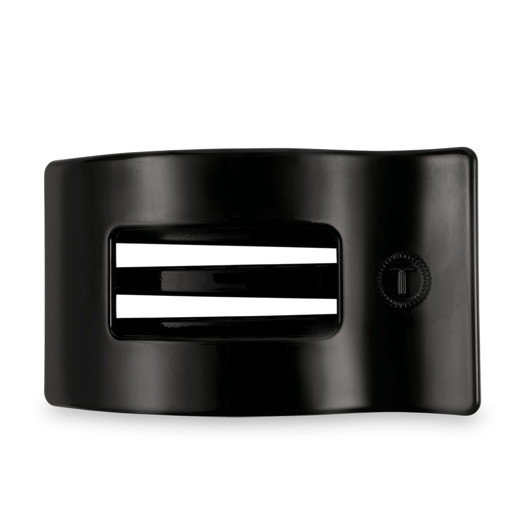 TELETIES LARGE FLAT RECTANGLE HAIR CLIP - JET BLACK
