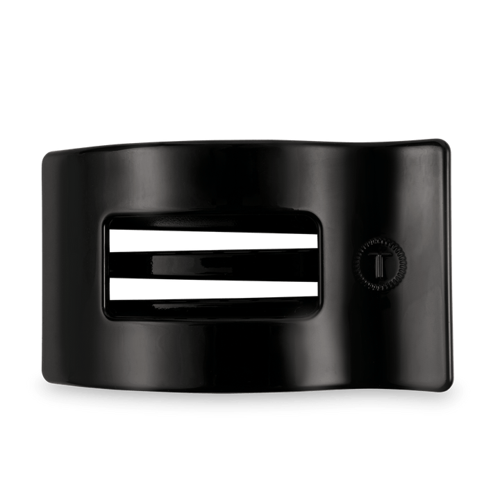TELETIES LARGE FLAT RECTANGLE HAIR CLIP - JET BLACK