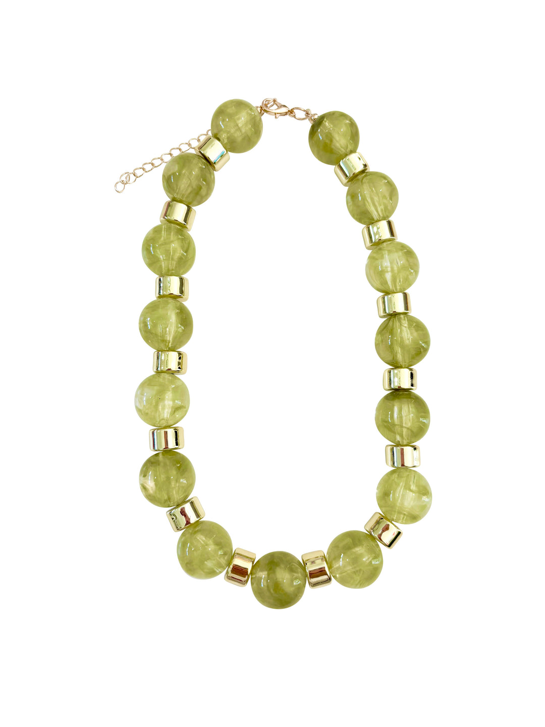JESSICA BEADED NECKLACE - CHARTREUSE