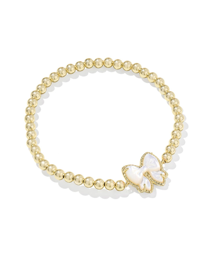 KENDRA SCOTT - HALEY BOW STRETCH BRACELET - GOLD IVORY MOP