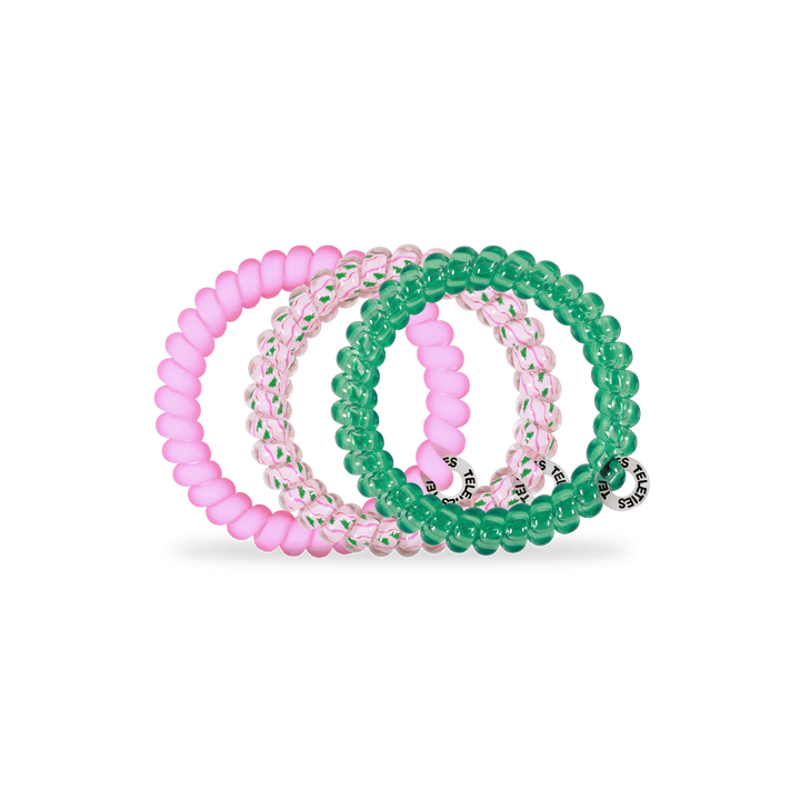 TELETIES SMALL HAIR TIES S/3 - MERRY PINKMAS