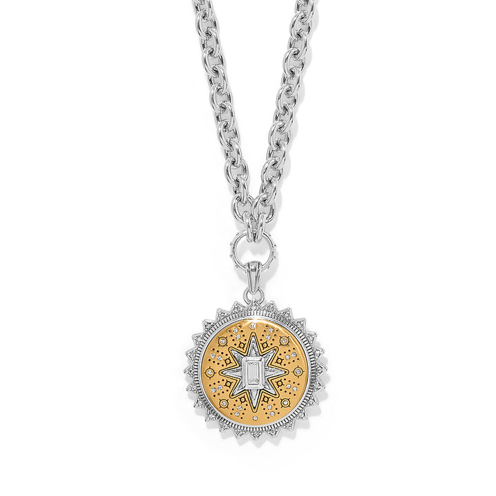 Mosaic Nova Pendant Necklace - Silver-Gold