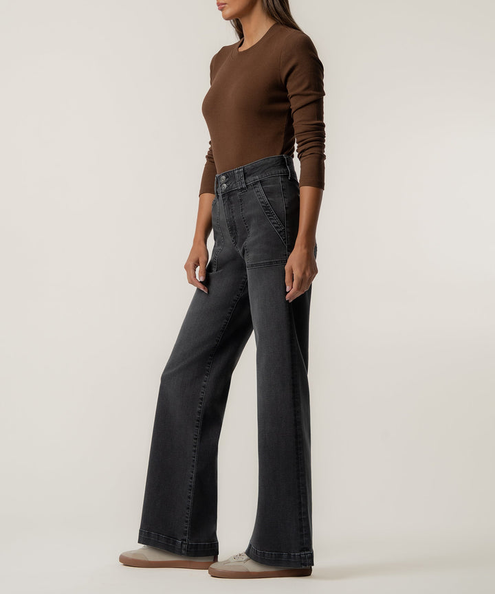 JODI HIGH RISE STRAIGHT LEG PORKCHOP FRONT POCKETS - INNOCENTLY - 31.75" INSEAM