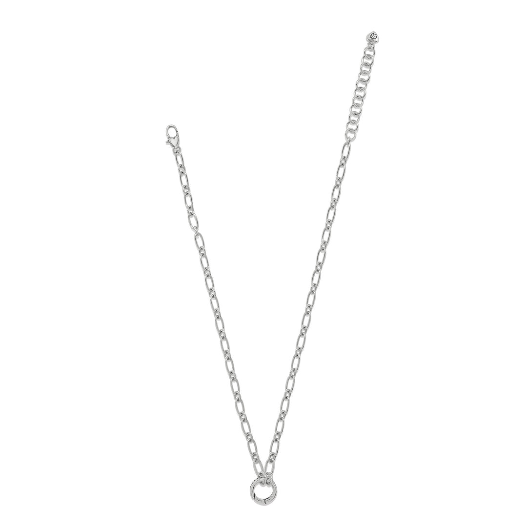 Isadora Dot Link Open Charm Ring Necklace -Silver