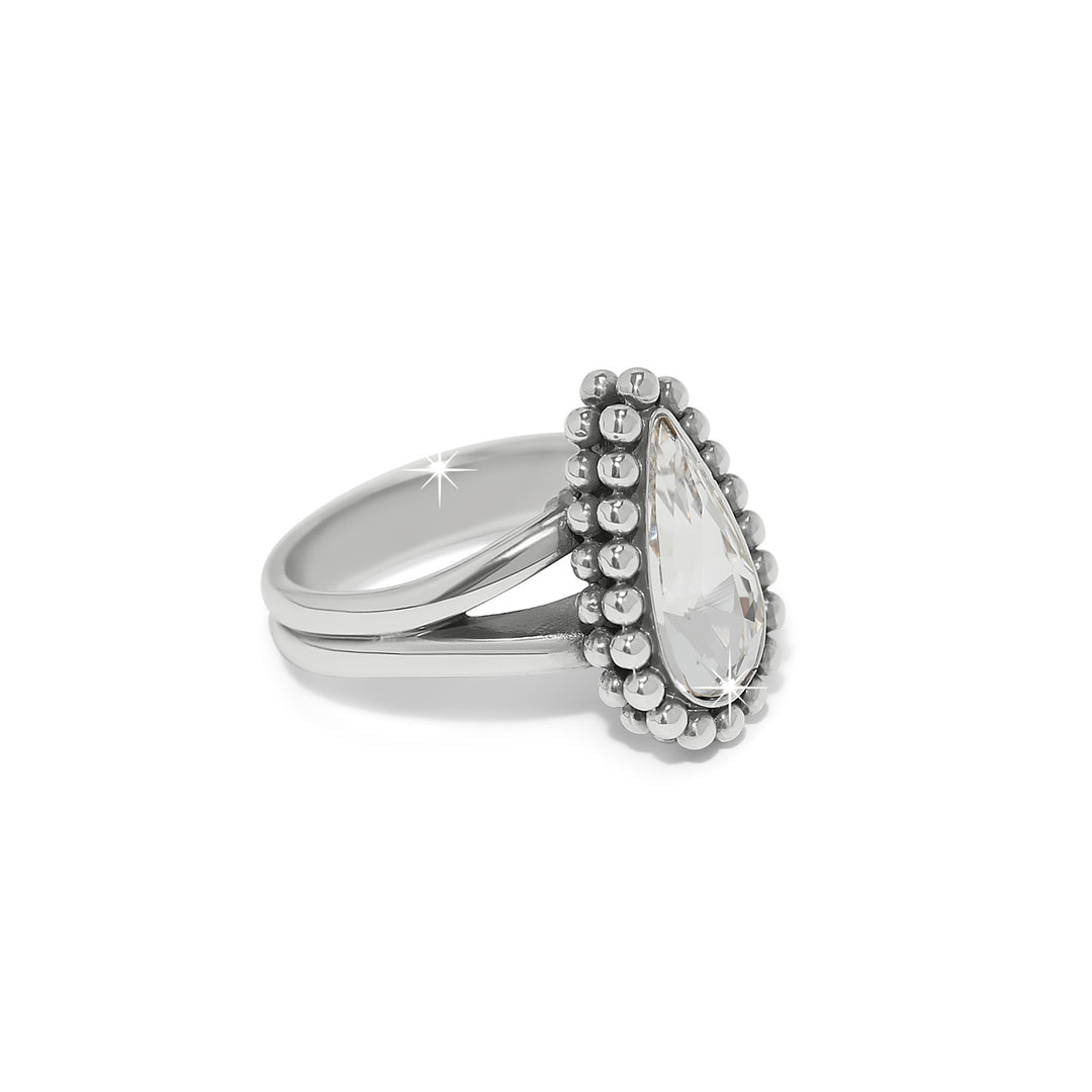 Twinkle Luxe Teardrop Ring - Silver - Size 7
