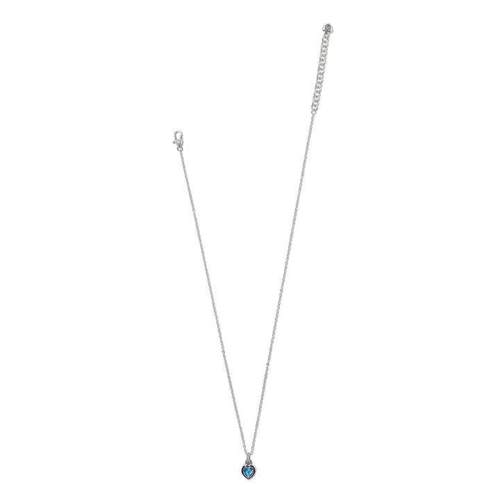Halo Gemma Petite Heart Necklace - Silver-Aqua