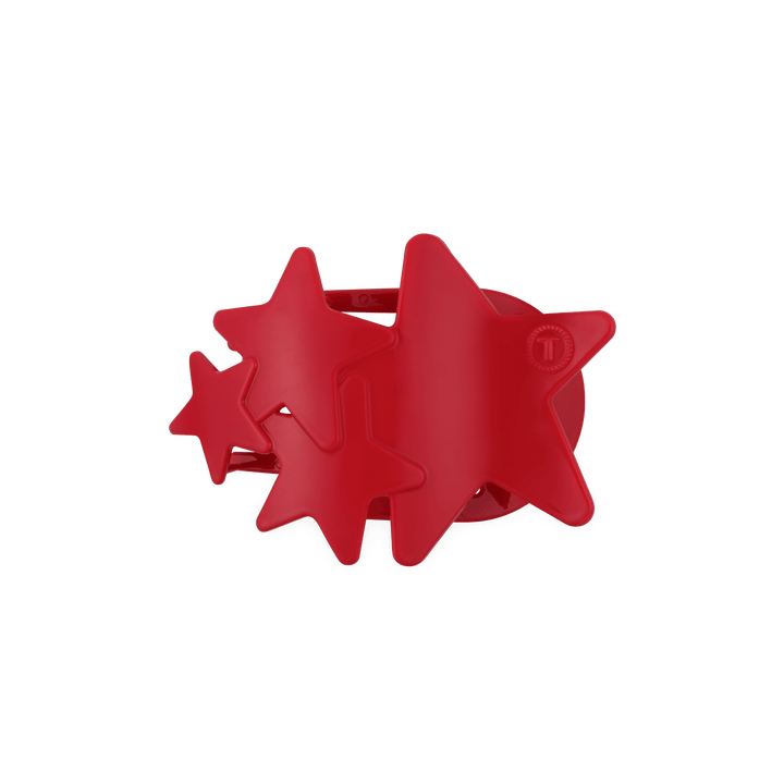 TELETIES MEDIUM FLAT HAIR CLIP - RED SHOOTING STARS