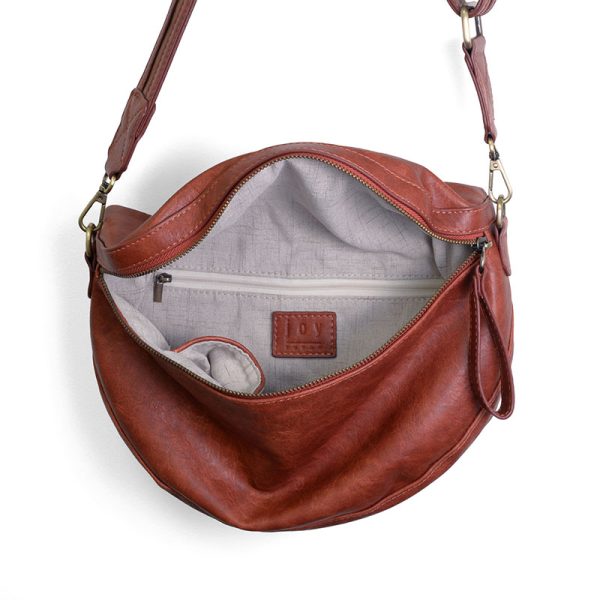 LAURA CONTRAST STRAP SLING/BELT BAG - CINNAMON