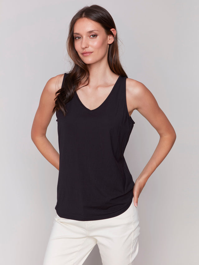 BAMBOO REVERSIBLE CAMI - BLACK