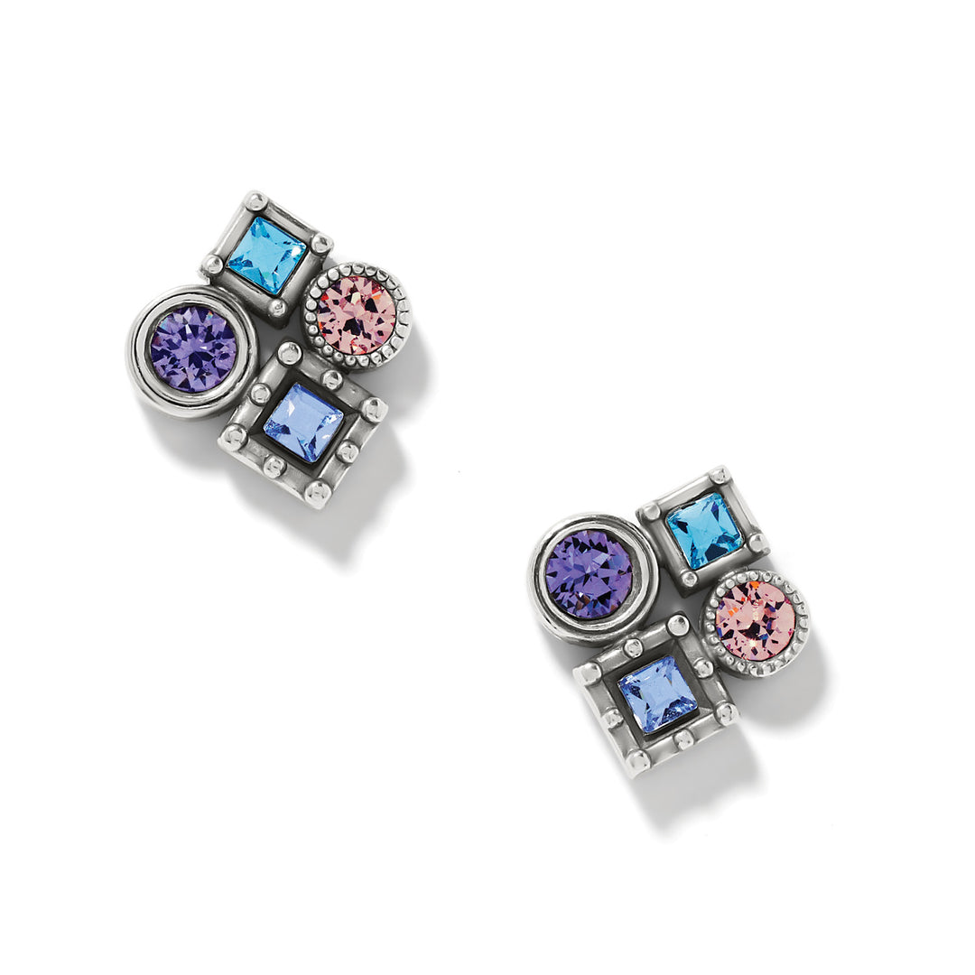 Halo Nova Cluster Post Earrings - Silver-Multi