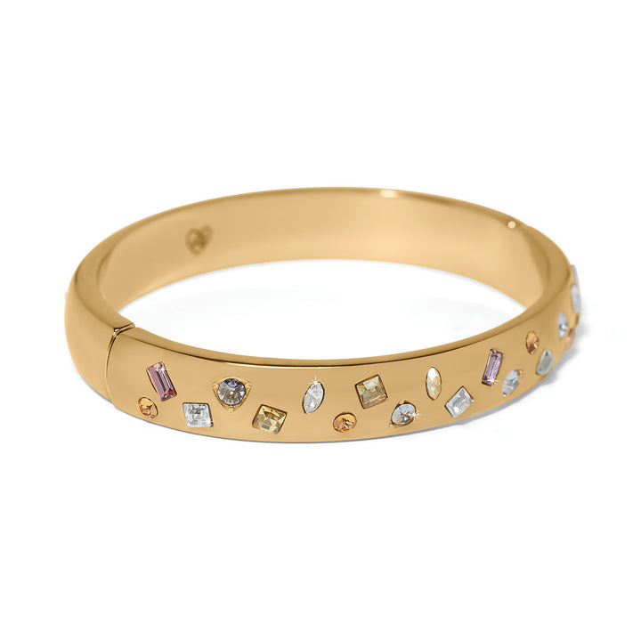 B Radiant Hinged Bangle - Gold-Multi