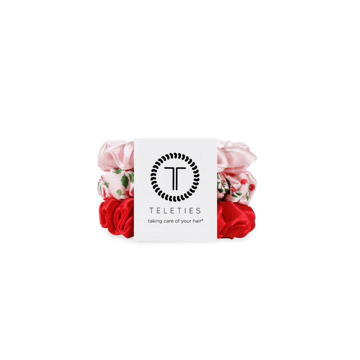 TELETIES SMALL SILK HAIR SCRUNCHIES - BLUSHMAS