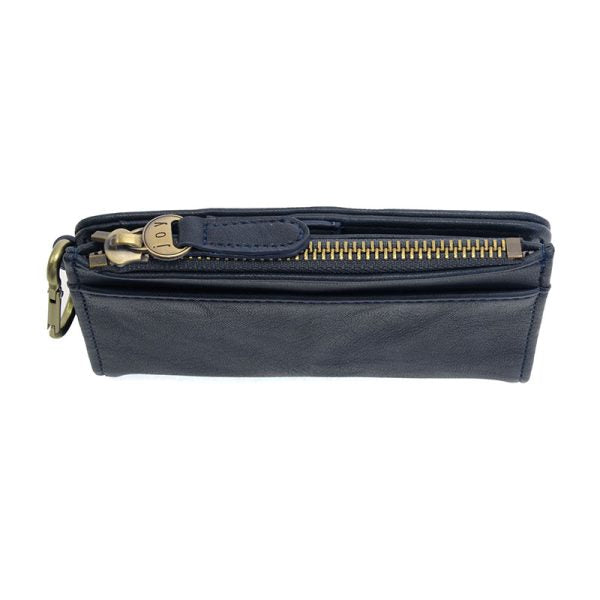 BOBBIE BIFOLD WALLET W/CARABINER - NAVY