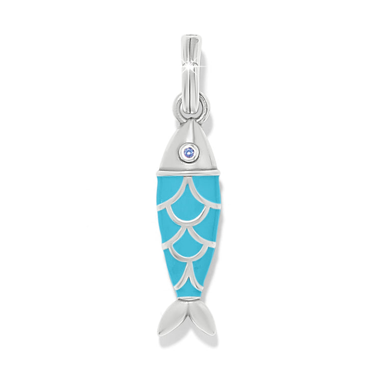 Sun and Sea Fish Charm - Silver-Blue