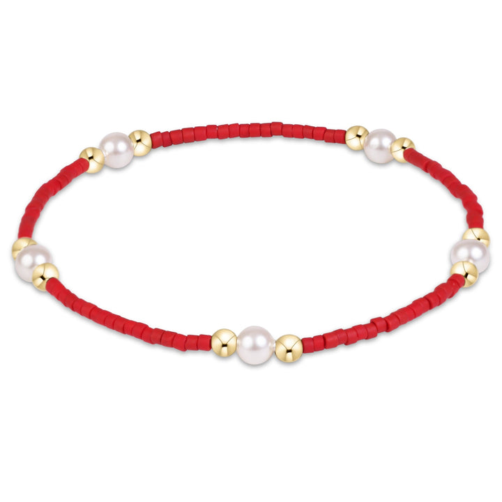 GAMEDAY HOPE PURPOSE PEARL BRACELET - CRIMSON