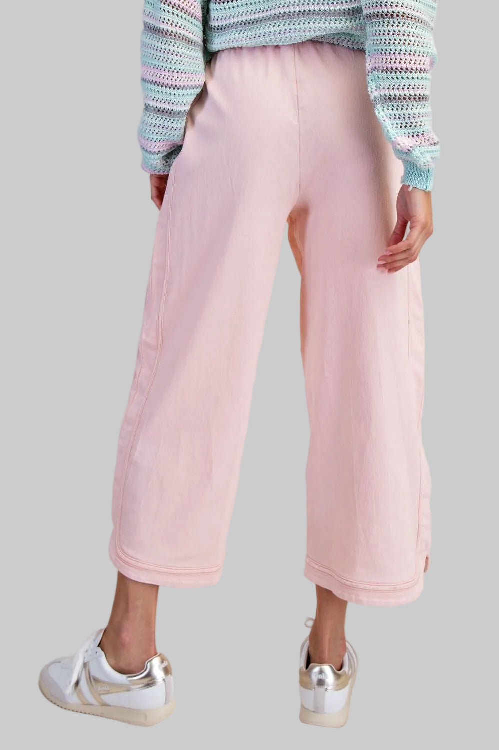 MINERAL WASHED DENIM PANTS 24.5" INSEAM - BLUSH PINK