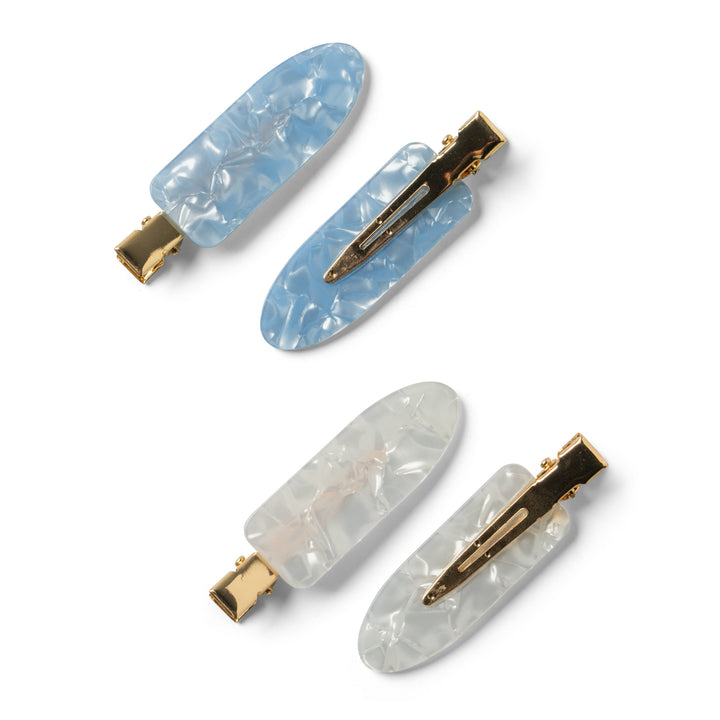 CRUSH CREASELESS HAIR CLIPS - BLUE/WHITE