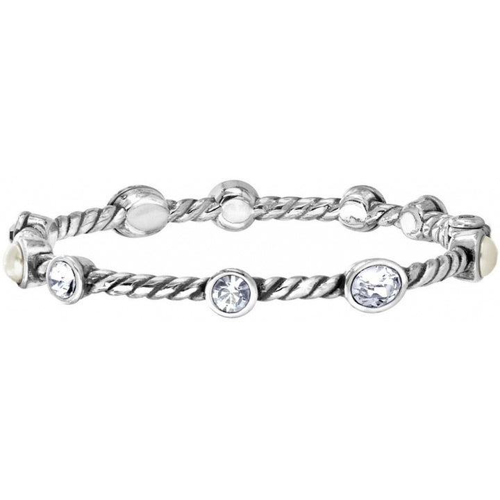 SIL STN PRL MONTE CARLO BANGLE - SILVER/PEARL