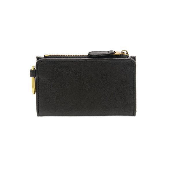 BOBBIE BIFOLD WALLET W/CARABINER - BLACK