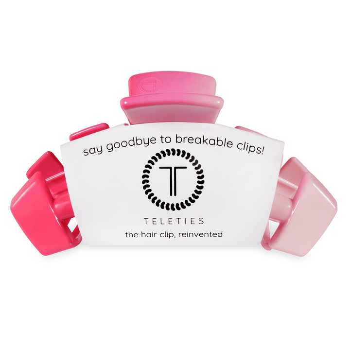 TELETIES LARGE CLASSIC HAIR CLIP - KISS & TELL