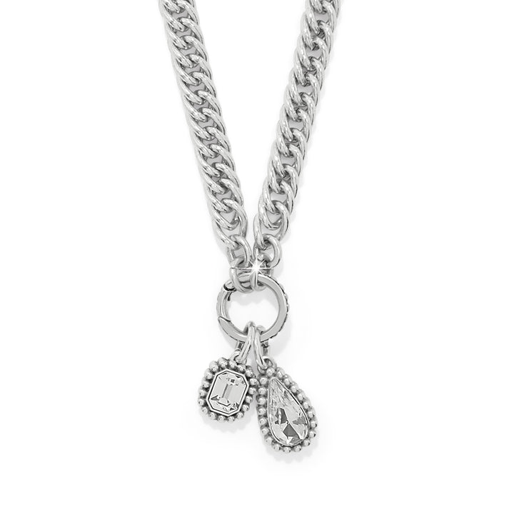 Twinkle Luxe Charm Link Necklace - Silver