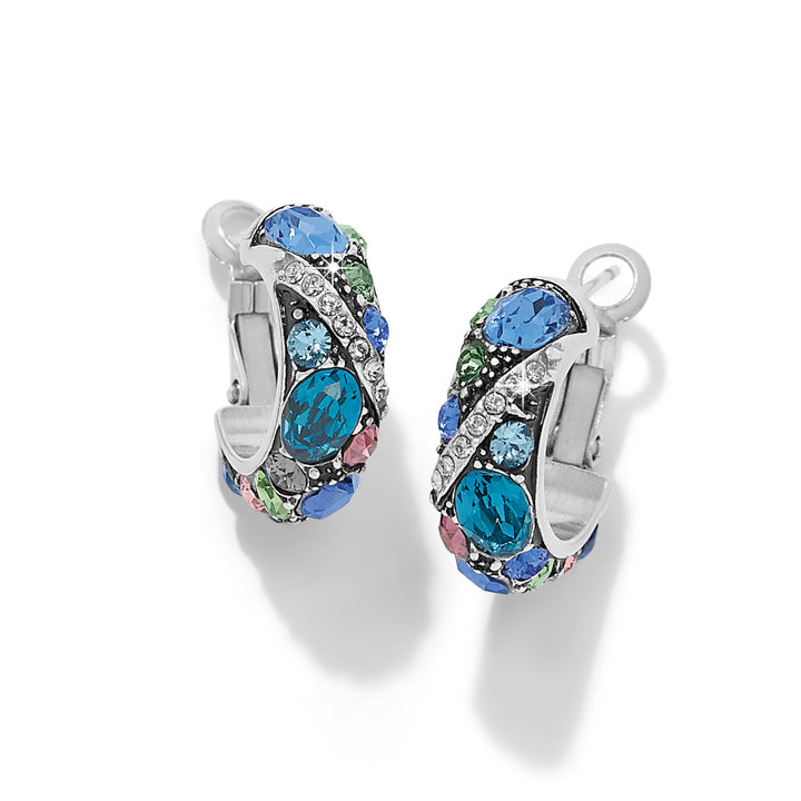 Trust Your Journey Hoop Earrings - Silver-Blues