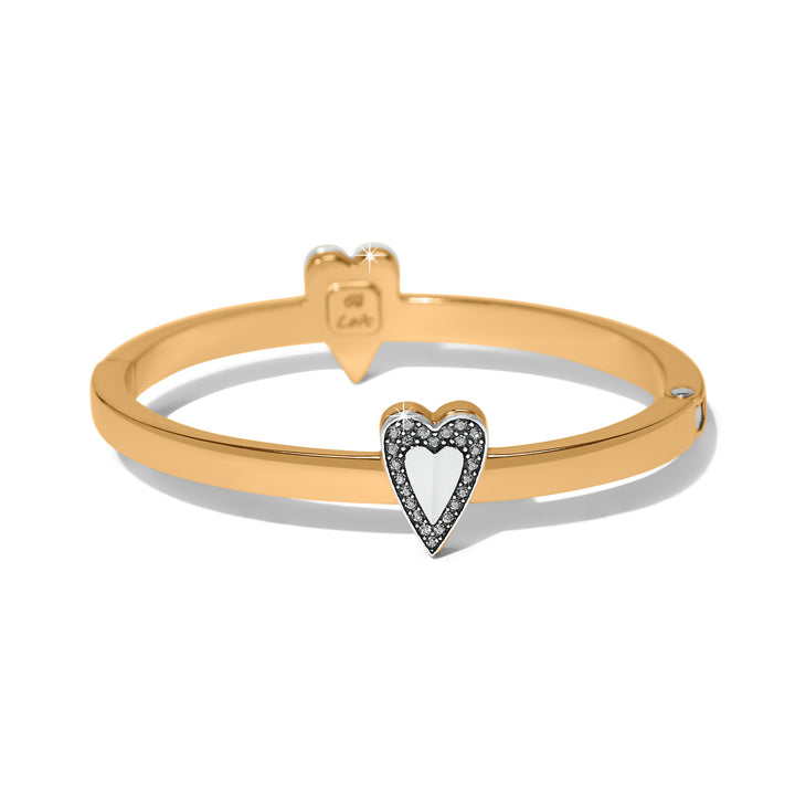 Love Messages Be Bold Hinged Bangle - Silver-Gold
