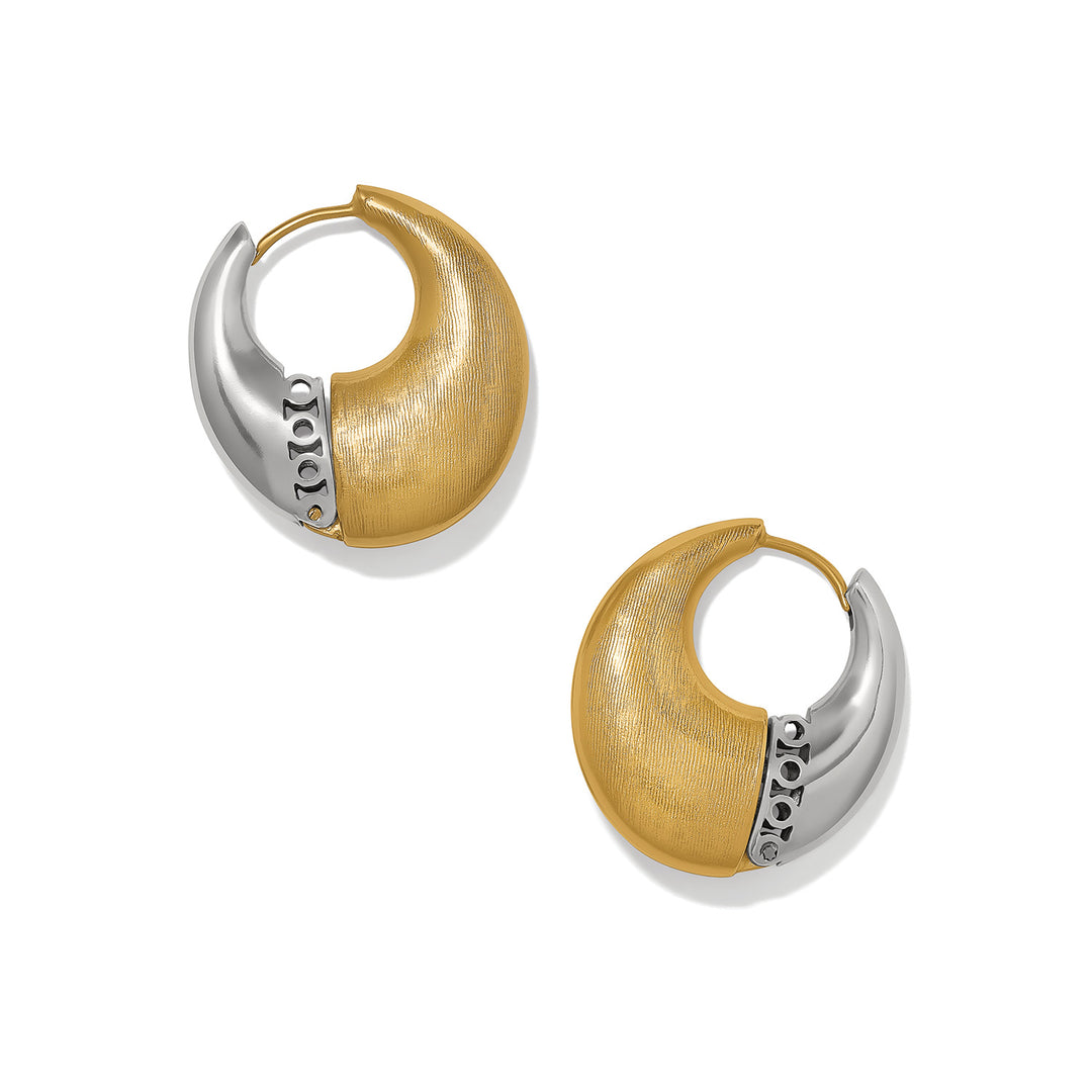 Inner Circle Oval Hoop Earrings - Silver-Gold